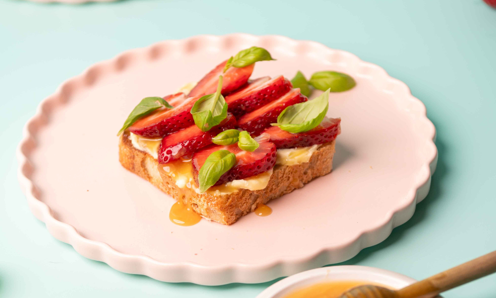 Egmont Honey, Strawberry, Basil & Mascarpone Toast