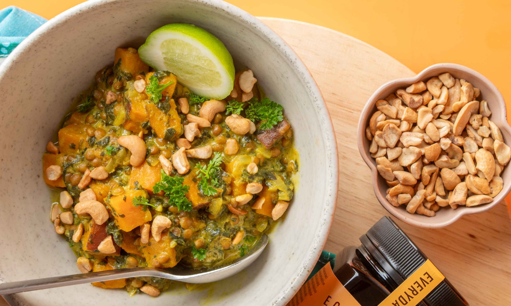 Honey Kumara, Silverbeet & Lentil Curry | Egmont Honey Recipes