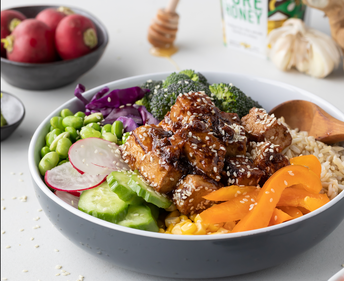 Honey Glazed Tofu Poke Bowl