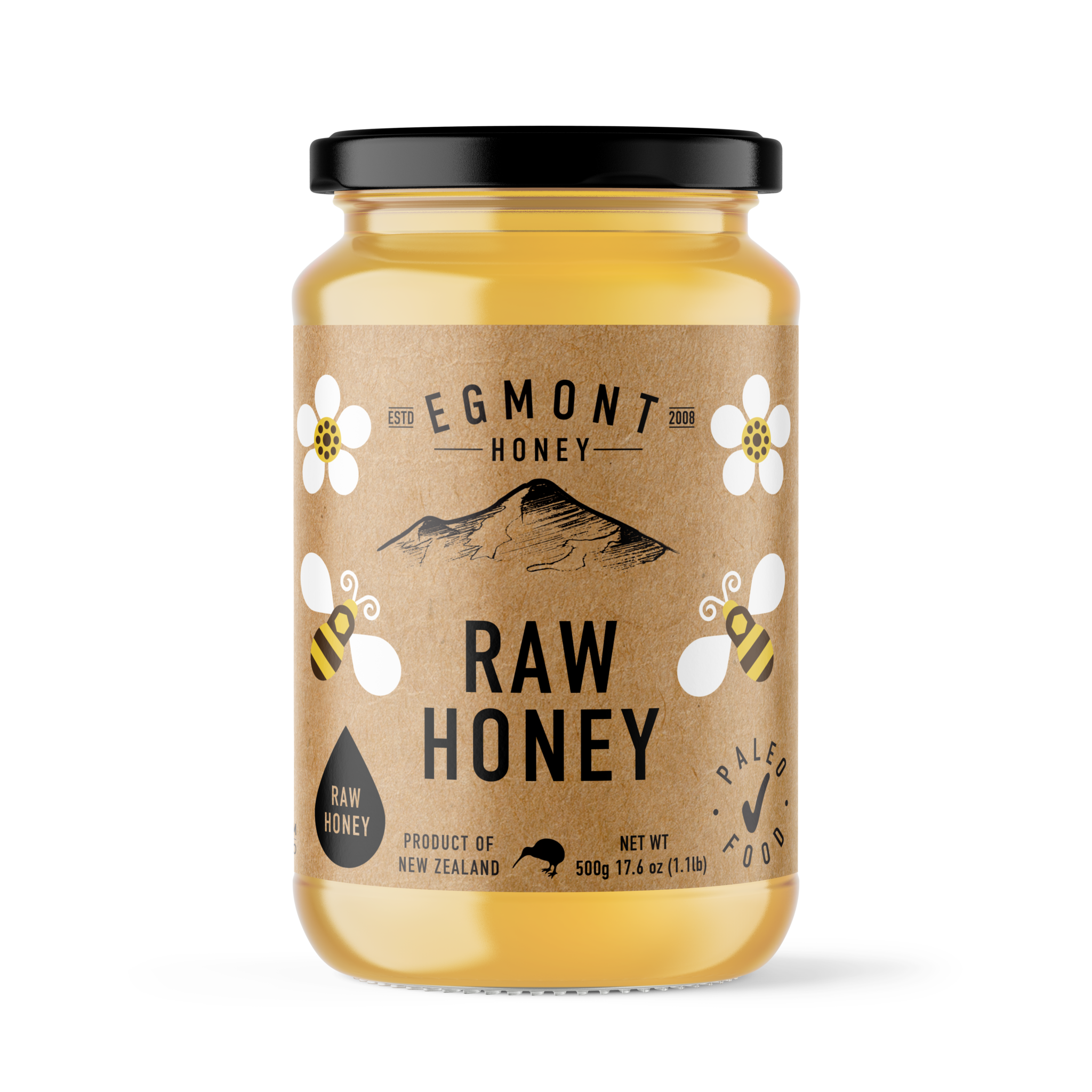 Egmont Honey Raw Honey Glass Jar 500g 1