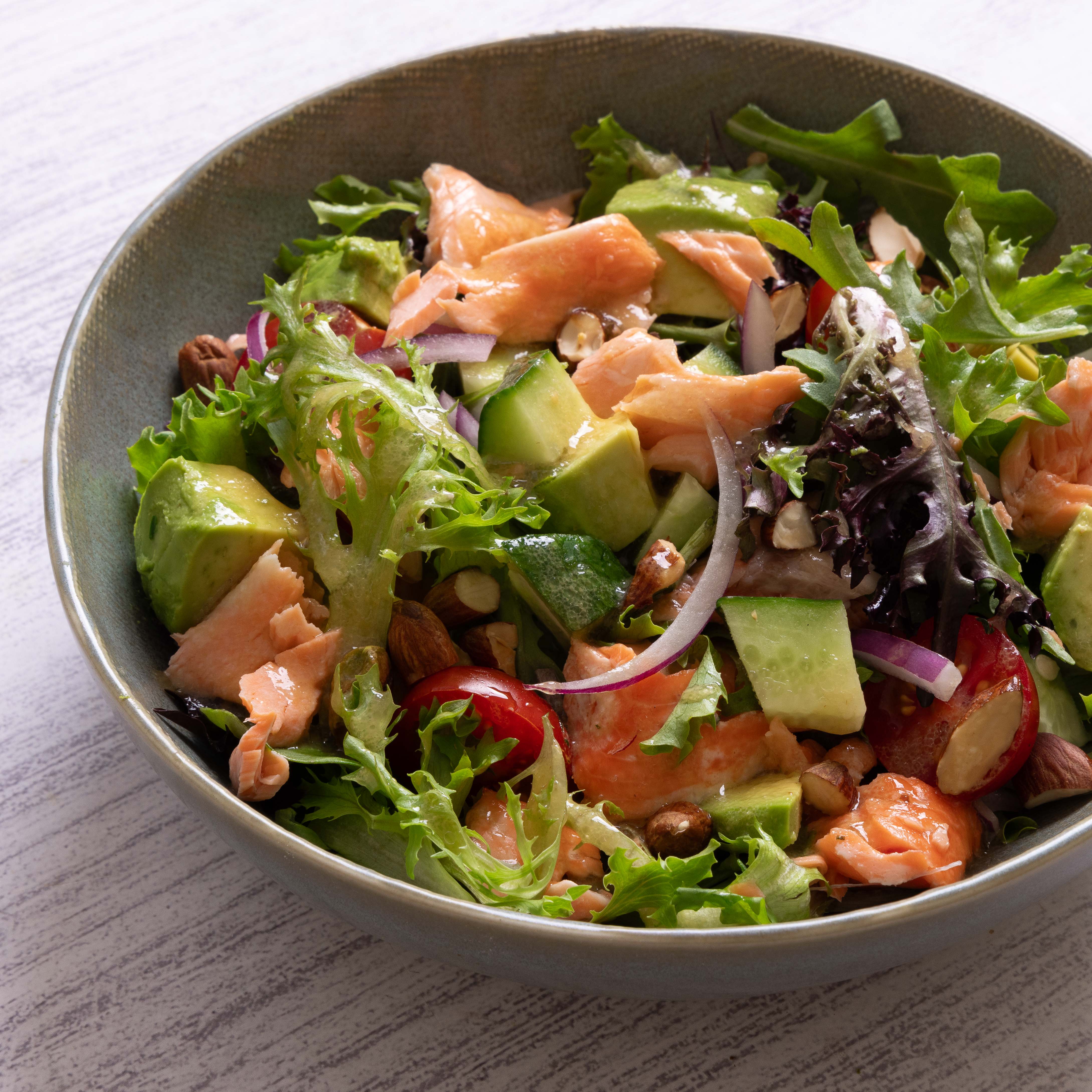 Salmon Salad with Egmont Honey Dijon Dressing