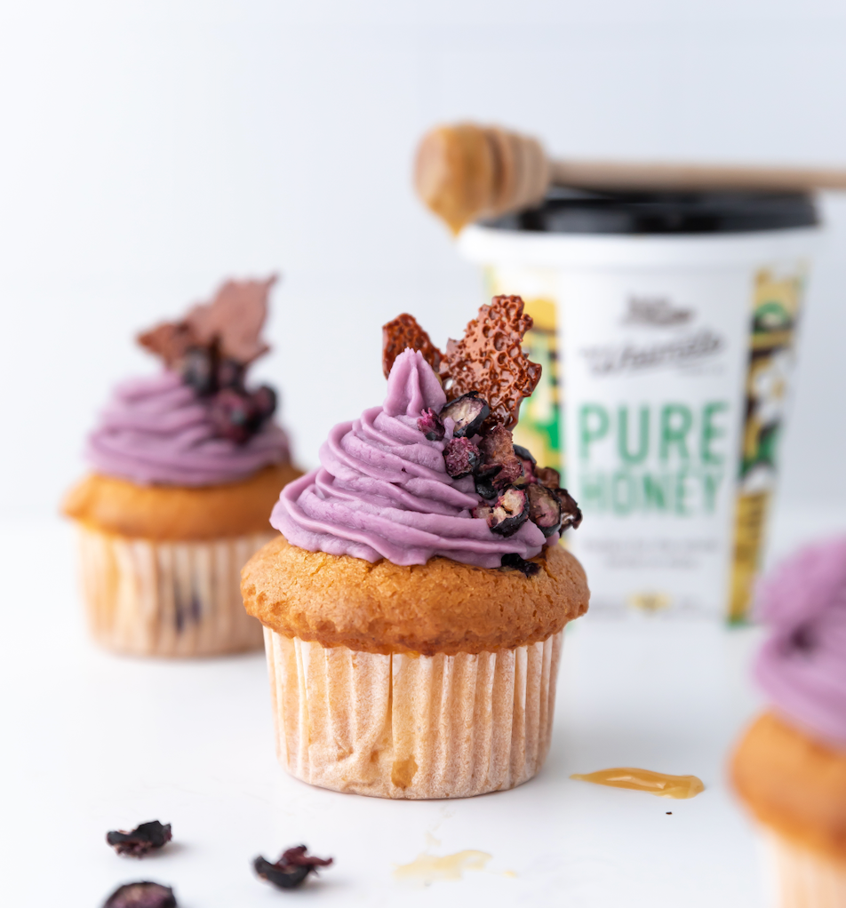 Honey and Blueberry Cupcakes